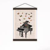Butterflies over piano collage Print