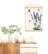 Bees with Lavender Print