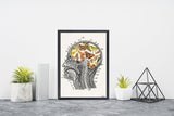 Butterflies and Moths on my brain Print