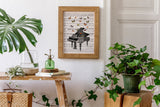 Butterflies over piano collage Print