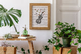 Butterflies over cello collage Print