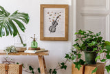 Butterflies over cello collage Print