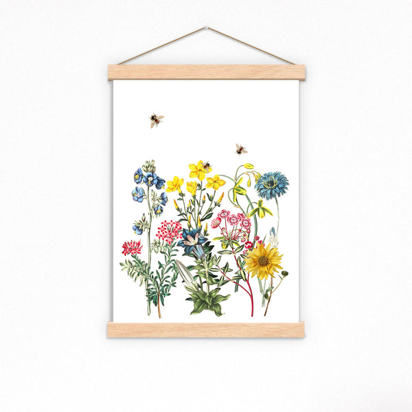 Spring Celebration with wild flowers and Bees