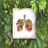 Wall art Flowery Lungs Print - Breathe art - Doctor gift - Science student gift - stop smoking encouraging art - Anatomy Print - SKA062PA3