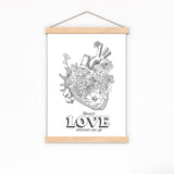 Flowery Heart Wall Art