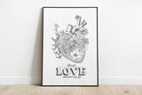 Flowery Heart Wall Art