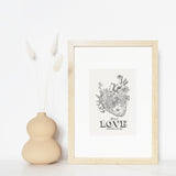 Flowery Heart Wall Art