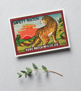Matches Box  Postcards set or Wall Art, Vintage style printing, Tricolor printing style, Matches Box Art Prints, Postcard set of six