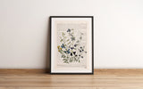Lobelia wall art - Eco friendly gifts - Blue flowers Bouquet - Floral Art Print