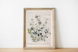 Lobelia wall art - Eco friendly gifts - Blue flowers Bouquet - Floral Art Print