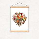 Flowery Pelvis and Coccyx Art - Flower Anatomy Print - Human anatomy - Chiropractor Art - Wall Art - Anatomical Art Print