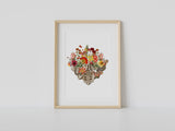 Flowery Pelvis and Coccyx Art - Flower Anatomy Print - Human anatomy - Chiropractor Art - Wall Art - Anatomical Art Print