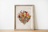 Flowery Pelvis and Coccyx Art - Flower Anatomy Print - Human anatomy - Chiropractor Art - Wall Art - Anatomical Art Print