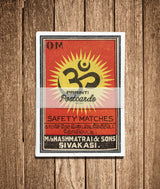 Indian Iconic Matches Boxes,  Postcards set, Vintage style printing, Tricolor printing style, Matches Box Art Prints, Postcard set of six