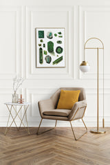 Crystals and Minerals print, Emerald Green Wall Art , Science art, Wall art decor, Crystal stones Art print, TVH166