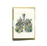 Notecards Set - Anatomical Greetings Set - Thank You Card -Blue and Lilac Flower Anatomy - Flower Brain - Medical Greeting Card - NTC022