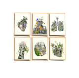Notecards Set - Anatomical Greetings Set - Thank You Card -Blue and Lilac Flower Anatomy - Flower Brain - Medical Greeting Card - NTC022