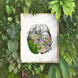 Blue Flowers Brain - Anatomy Wall Art - Floral Art - Medical Art - Prints - Anatomy Print - Science student Gift - SKA318