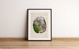 Blue Flowers Brain - Anatomy Wall Art - Floral Art - Medical Art - Prints - Anatomy Print - Science student Gift - SKA318
