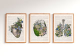Blue Flowers Brain - Anatomy Wall Art - Floral Art - Medical Art - Prints - Anatomy Print - Science student Gift - SKA318