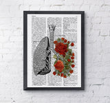 Lungs with red roses