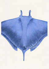 Blue stingray sea life print