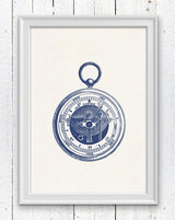 Barometer in blue Nautical print