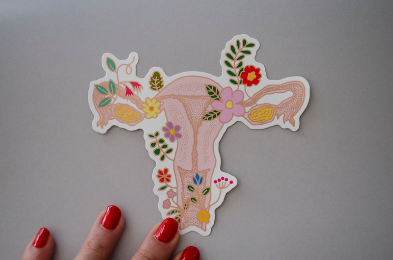 Rose gold uterus stickers