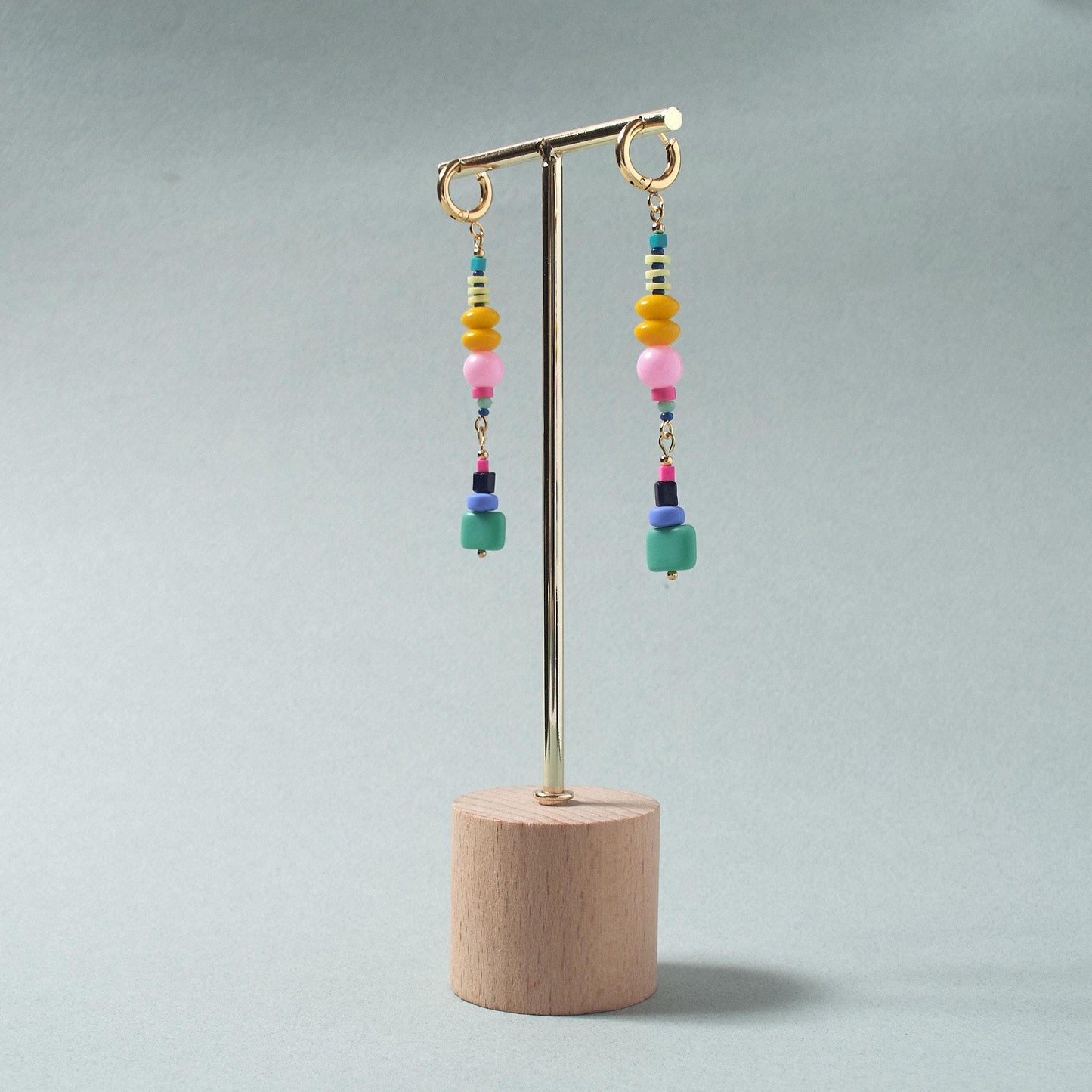 Beaded Statement Dangle Earrings