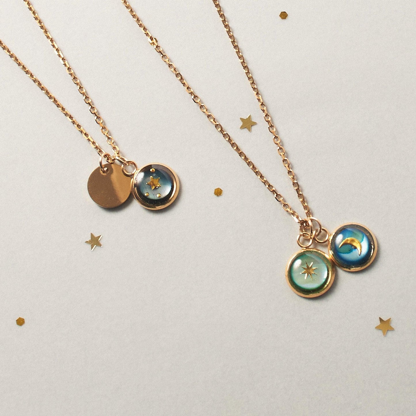 Custom Celestial & Initial Charm Necklace