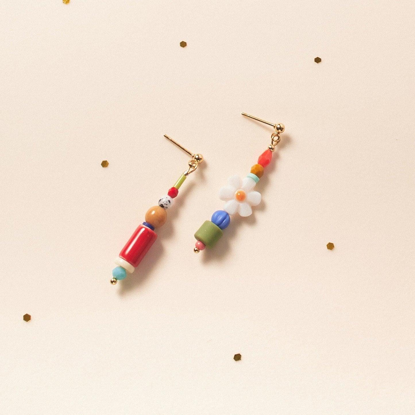 Handmade Mismatched Colorful Dangle Earrings