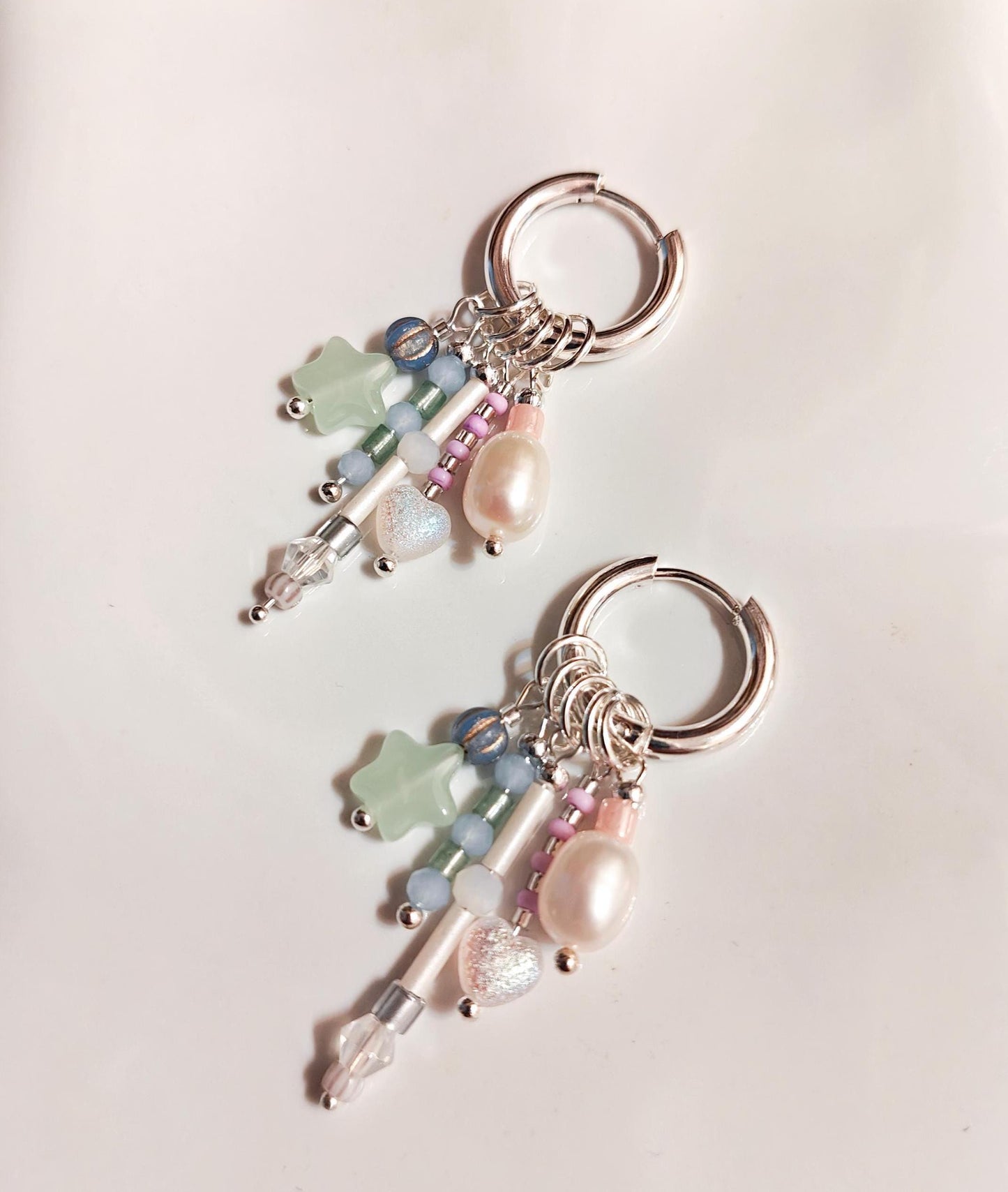 Handcrafted Gold Charm Hoop Earrings