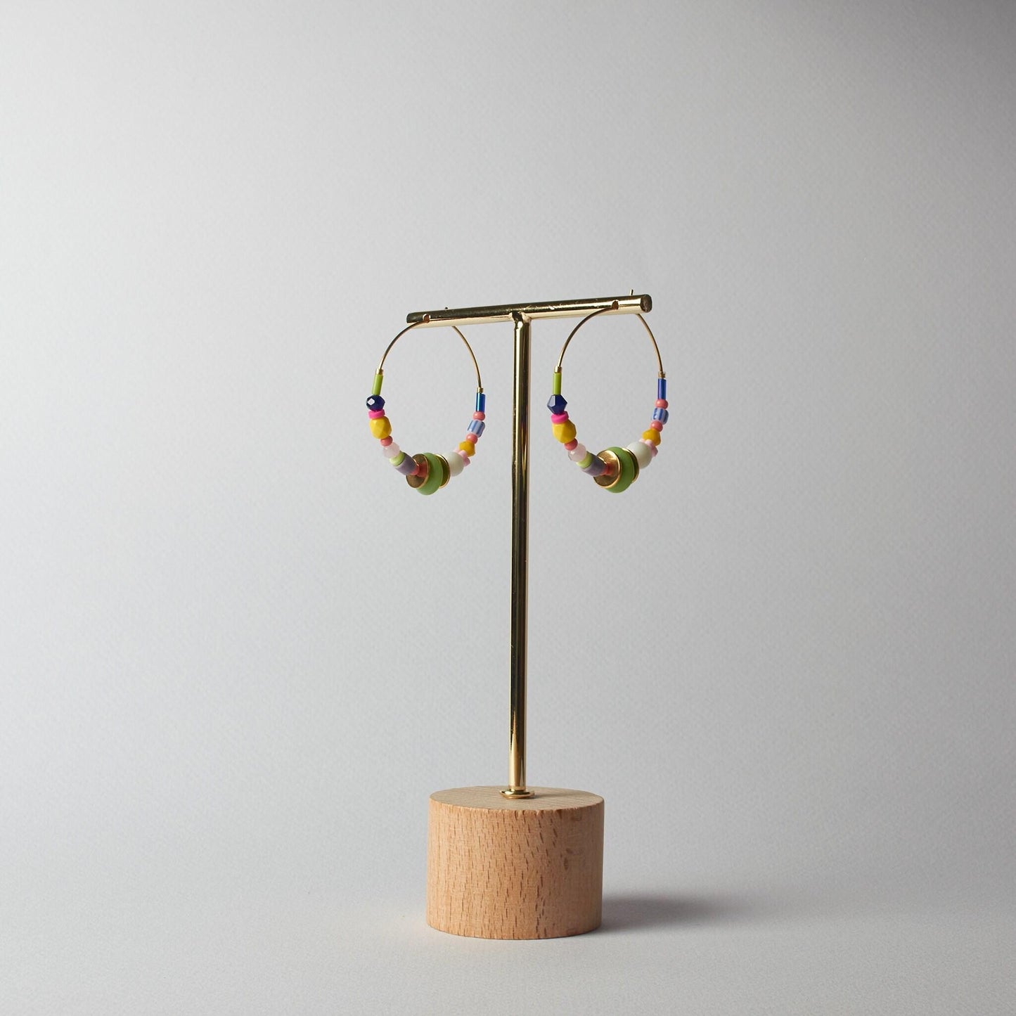 Handcrafted Colorful Beaded Hoops
