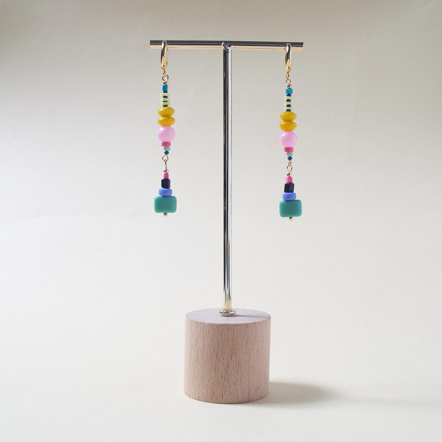Beaded Statement Dangle Earrings