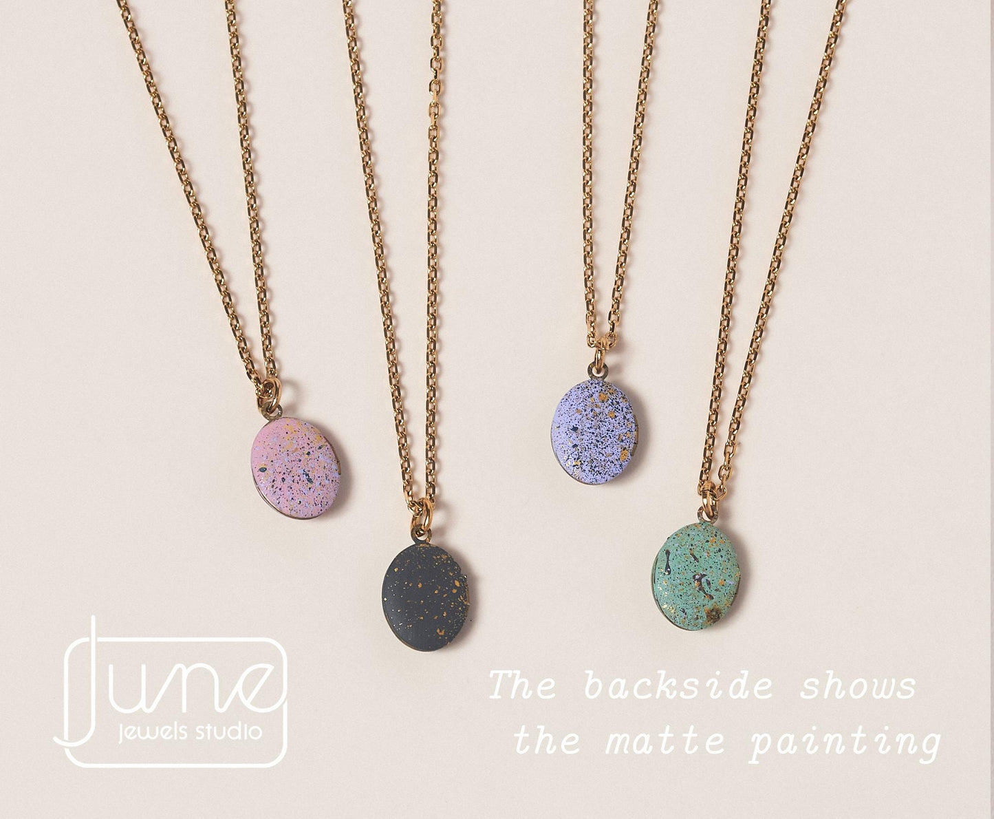 Hand-Painted Initial Locket Necklace