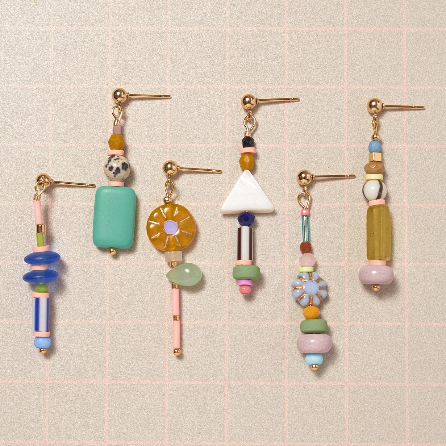 Pastel Mismatched Dangle Earrings: Mix and Match