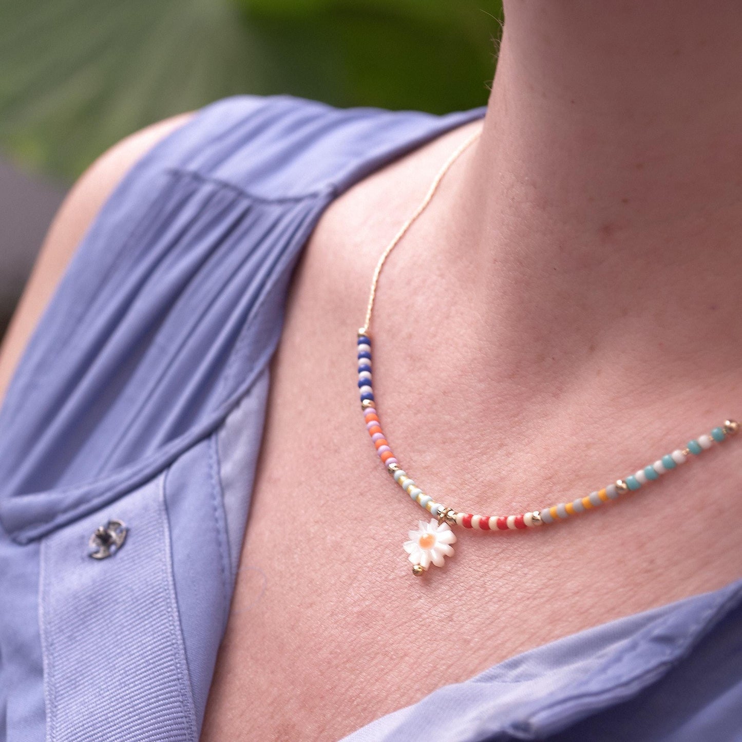 Handcrafted Tiny Daisy Chain Necklace