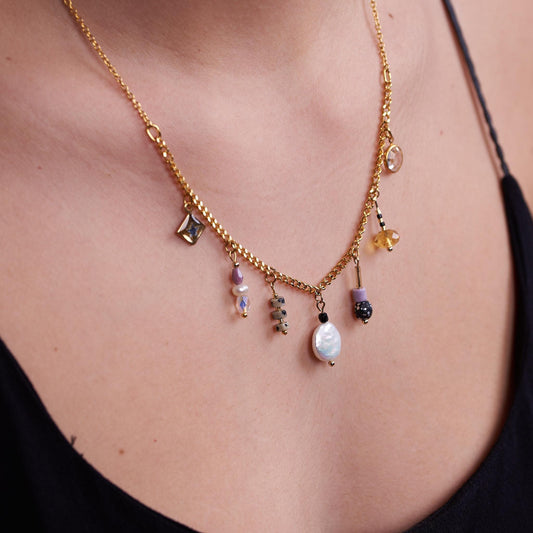 Handcrafted Gemstone Charm Necklace