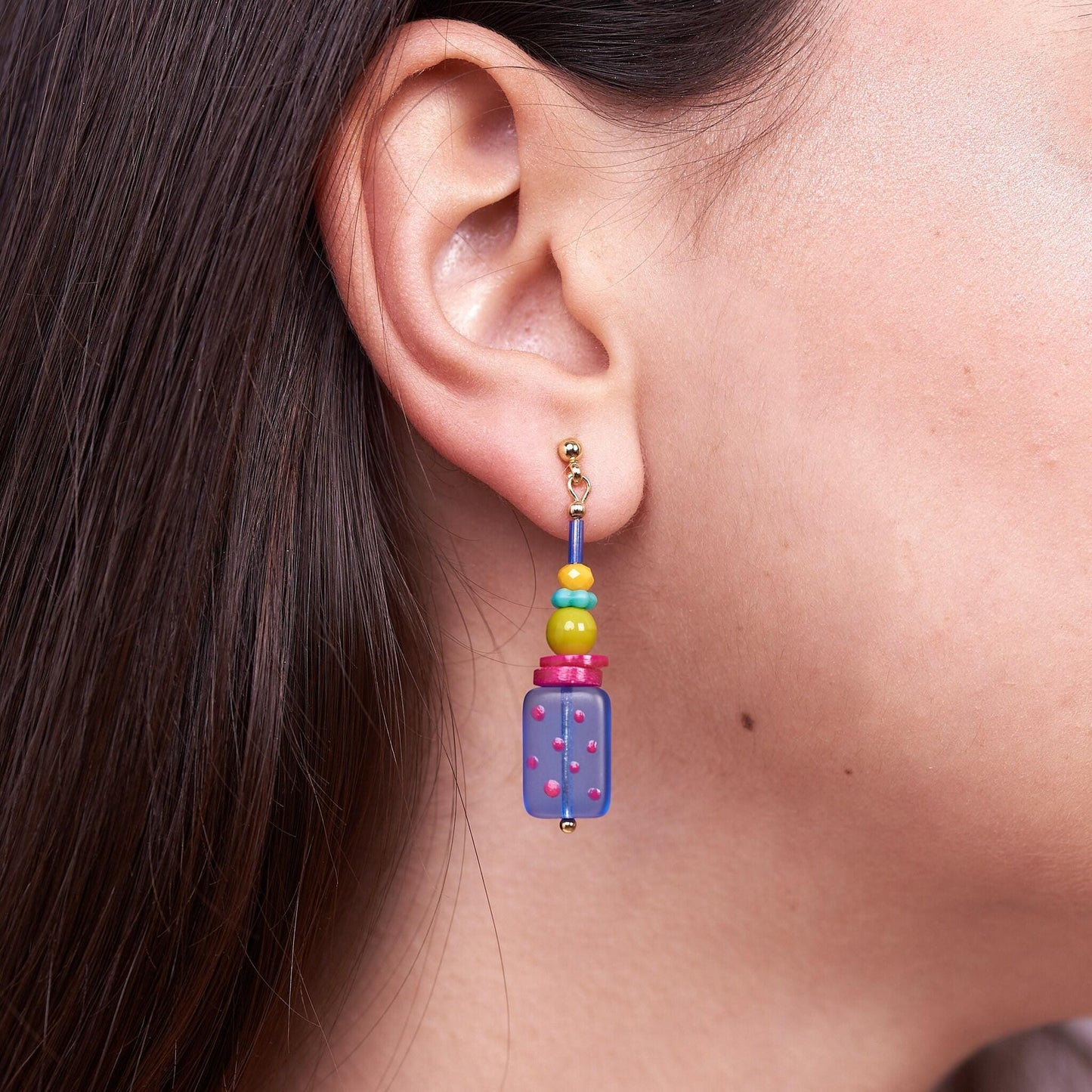 Handmade Mismatched Colorful Dangle Earrings