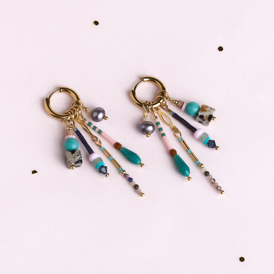 Huggie Hoop Dangle Earrings