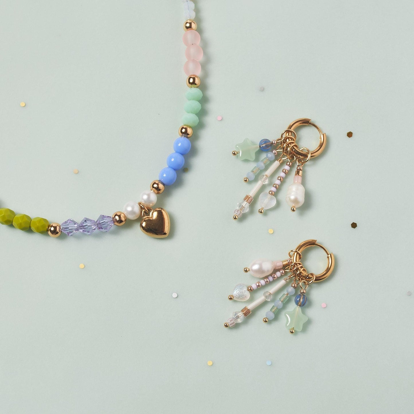 Handcrafted Gold Charm Hoop Earrings