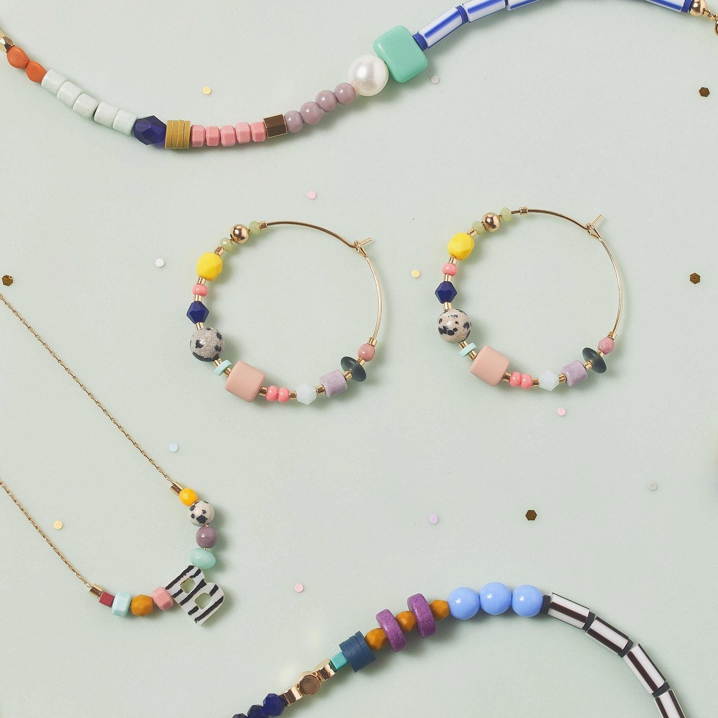Handcrafted Leopardite Hoop Earrings