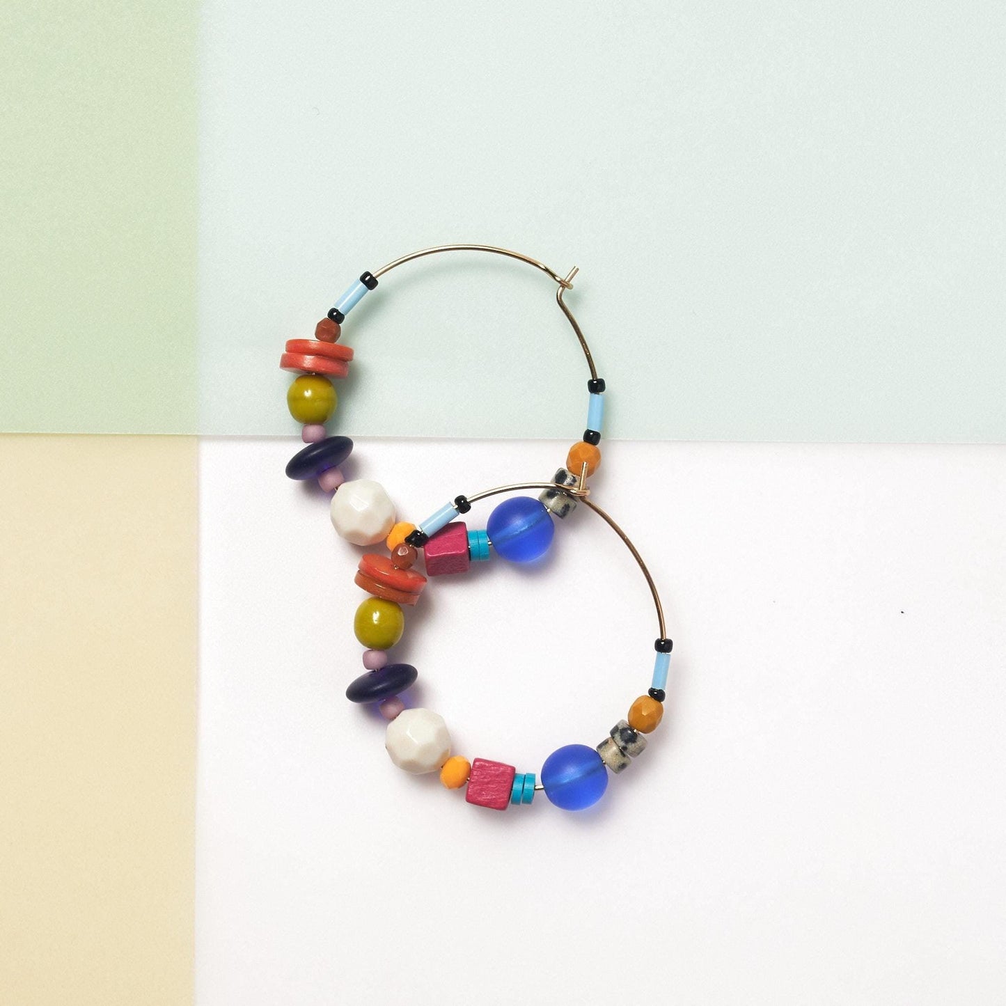 Colorful Gemstone Hoop Earrings
