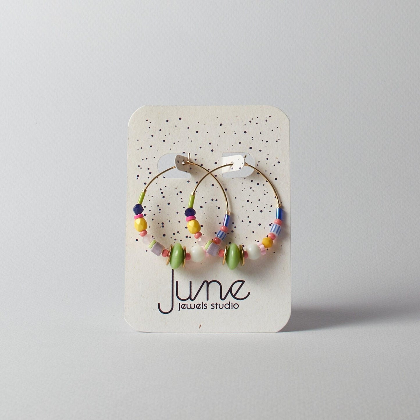 Handcrafted Colorful Beaded Hoops