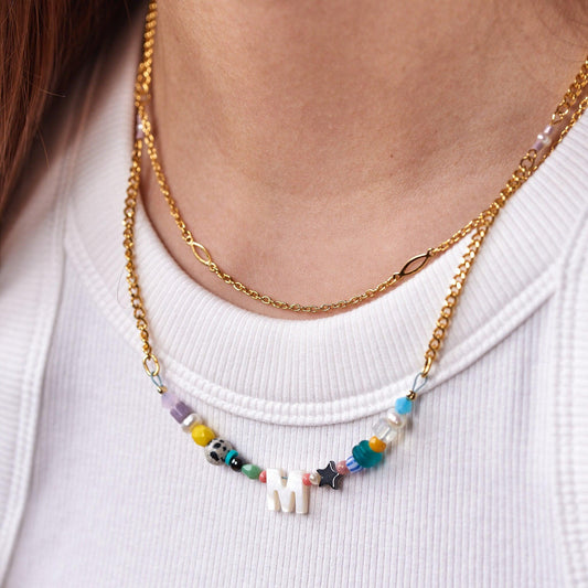 Personalized Double Chain Initial Necklace