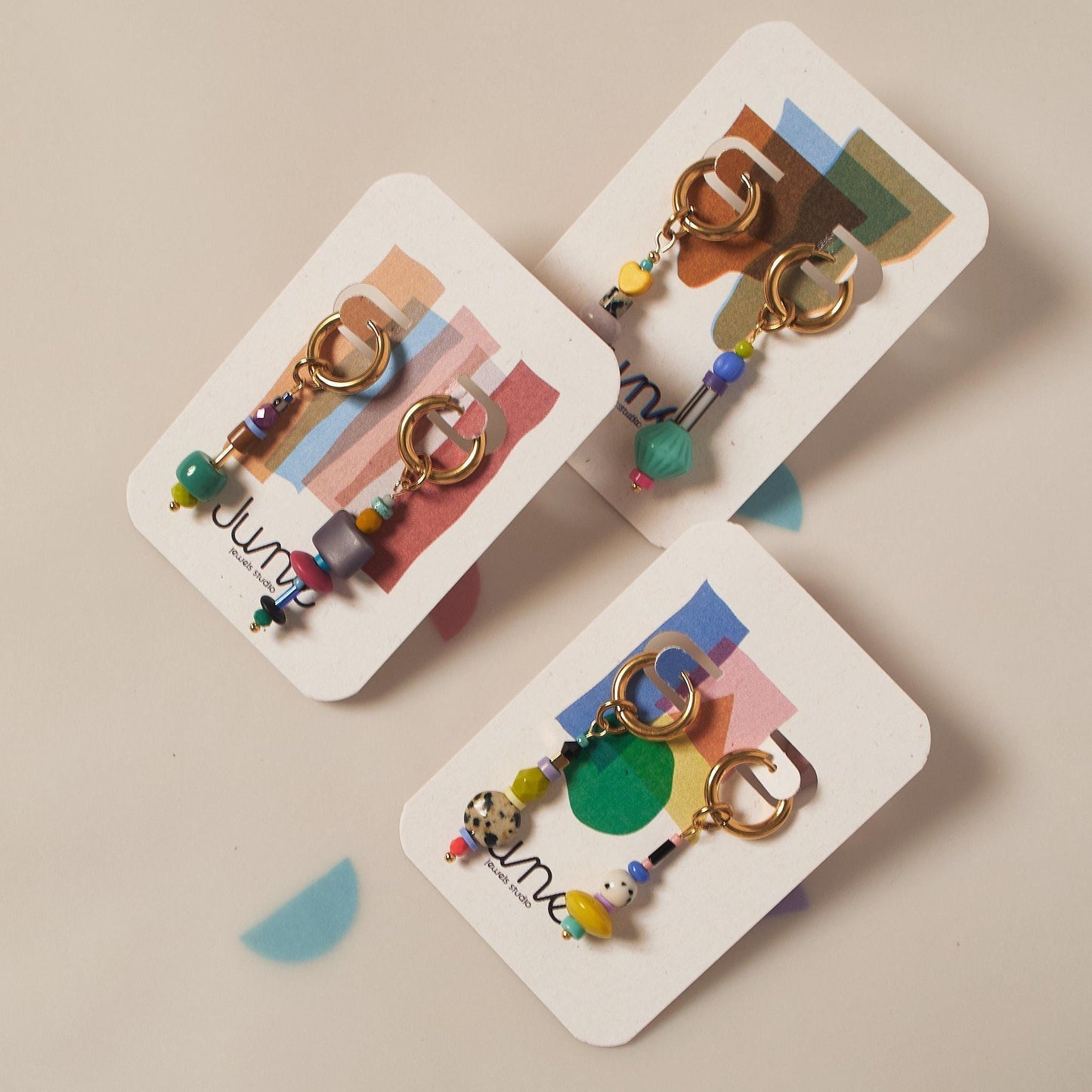 Handmade Funny Charm Huggie Hoops