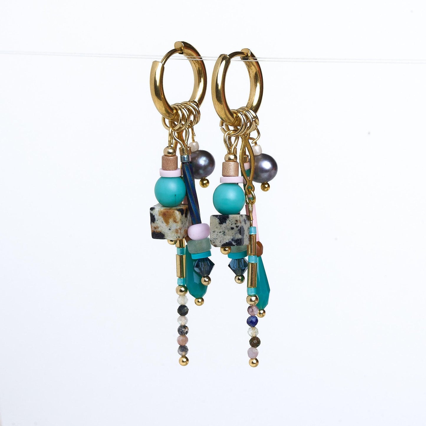 Huggie Hoop Dangle Earrings