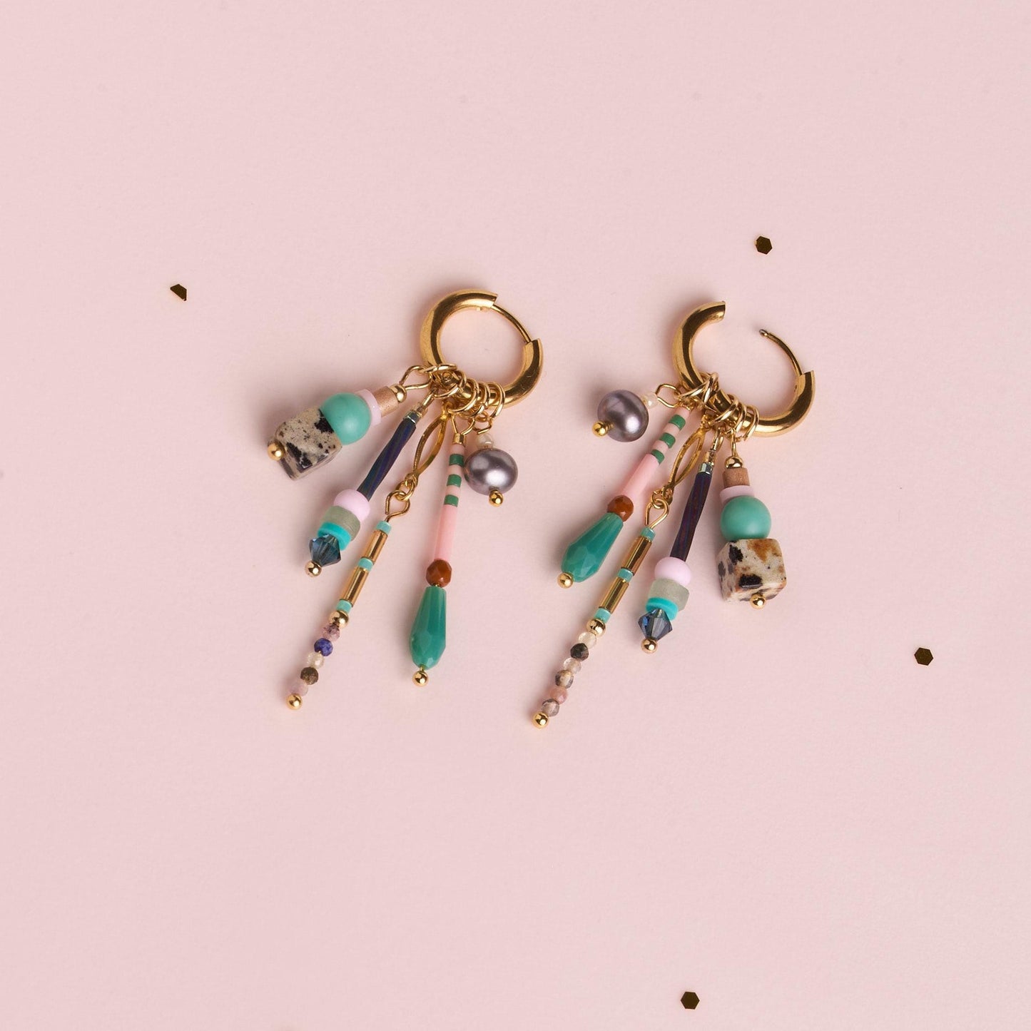 Huggie Hoop Dangle Earrings
