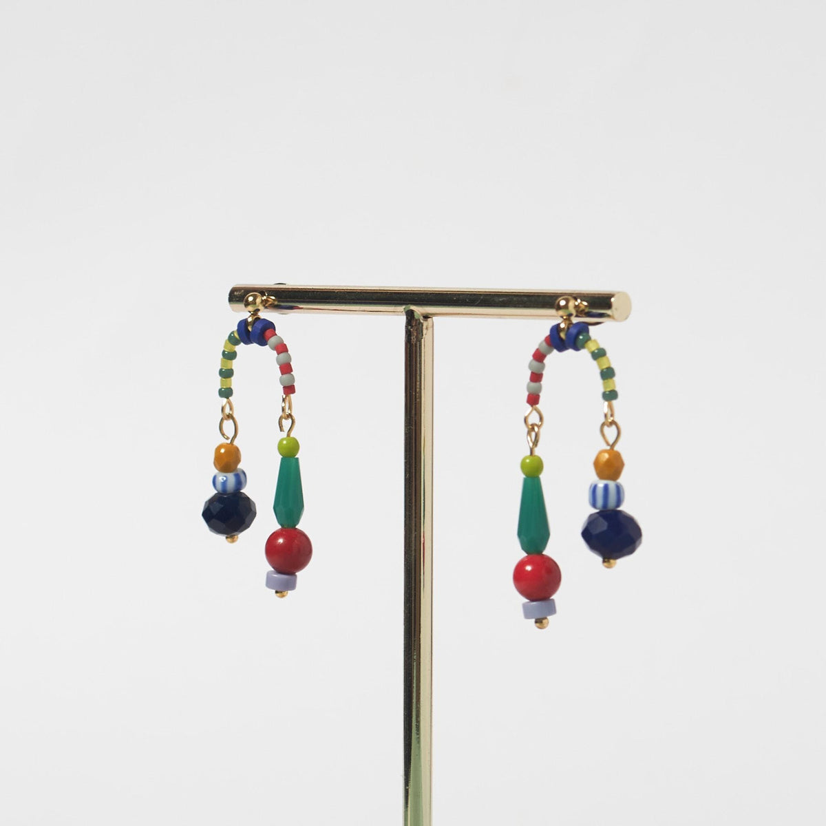 Handcrafted Colorful Beaded Stud Earrings