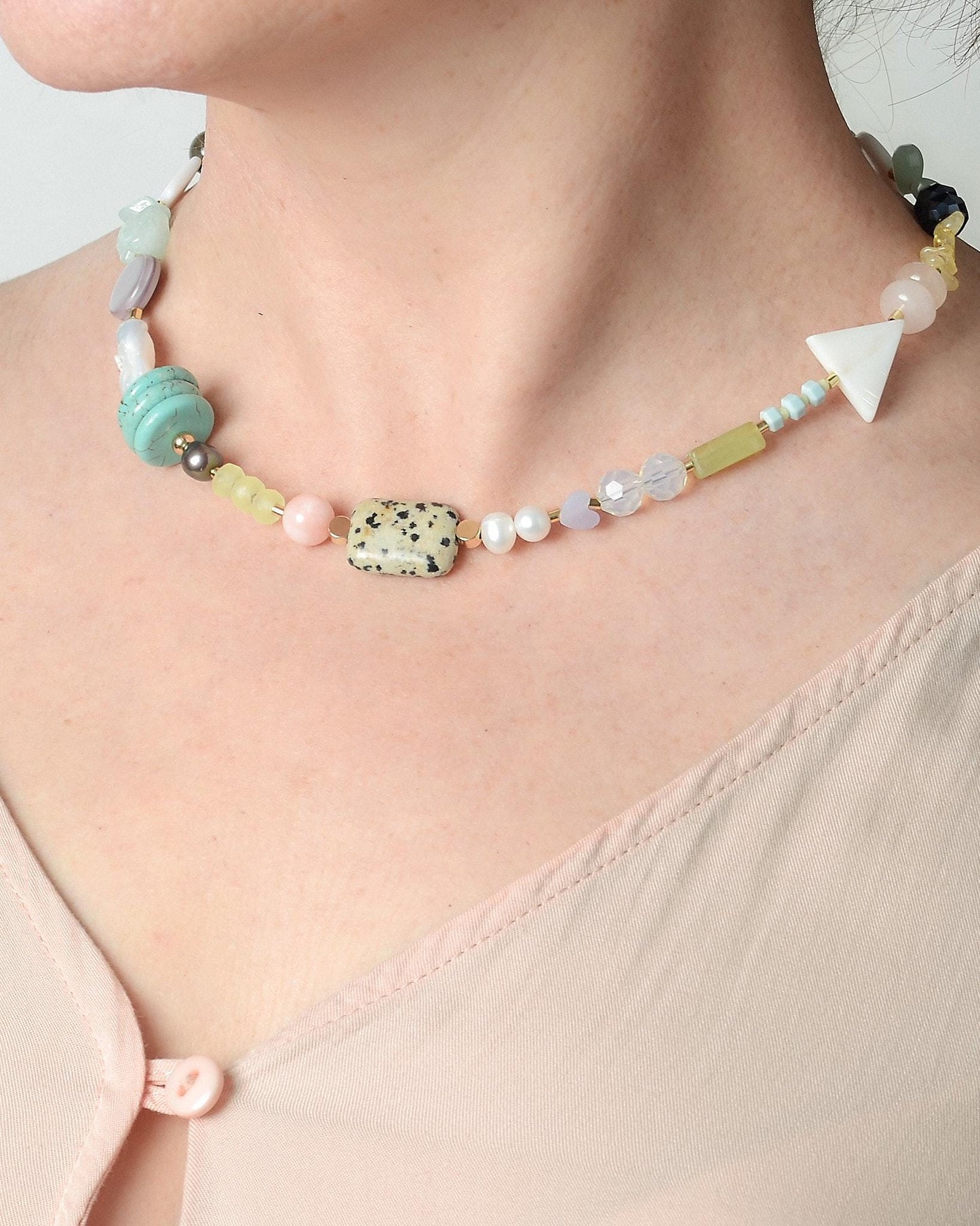 Chunky Pastel Gemstone Necklace